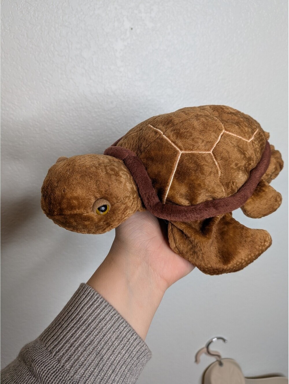 Caltoy Brown Sea Turtle Plush Puppet Animal Realistic Tortoise